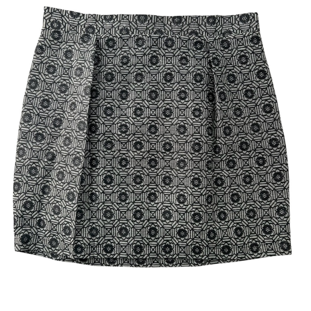 BLUE RAIN by Francescas Women’s Skirt Texture Black Ivory Sheen Geometric L